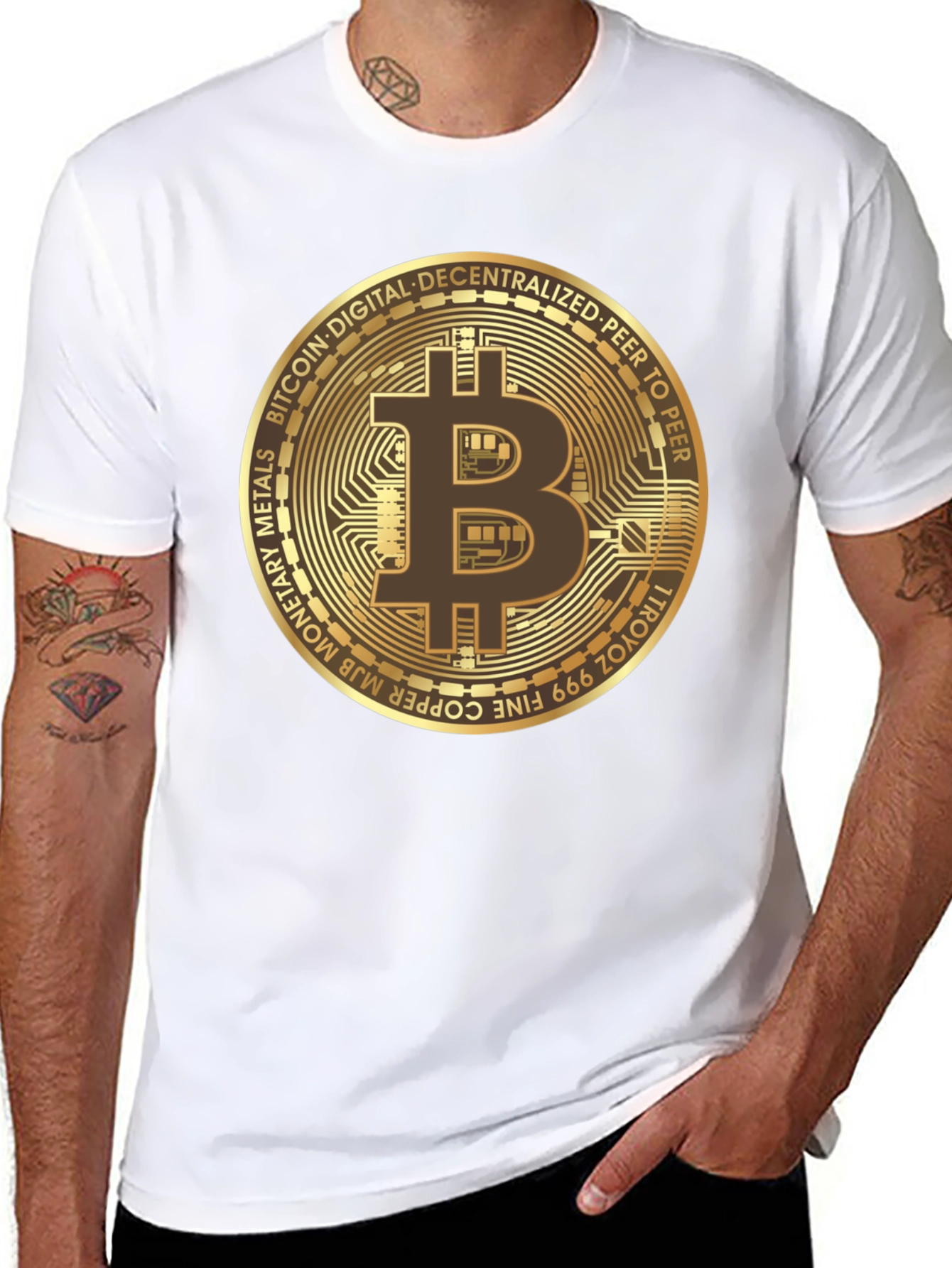 Bitcoin Gold Coin Black T-Shirt Cryptocurrency HODL