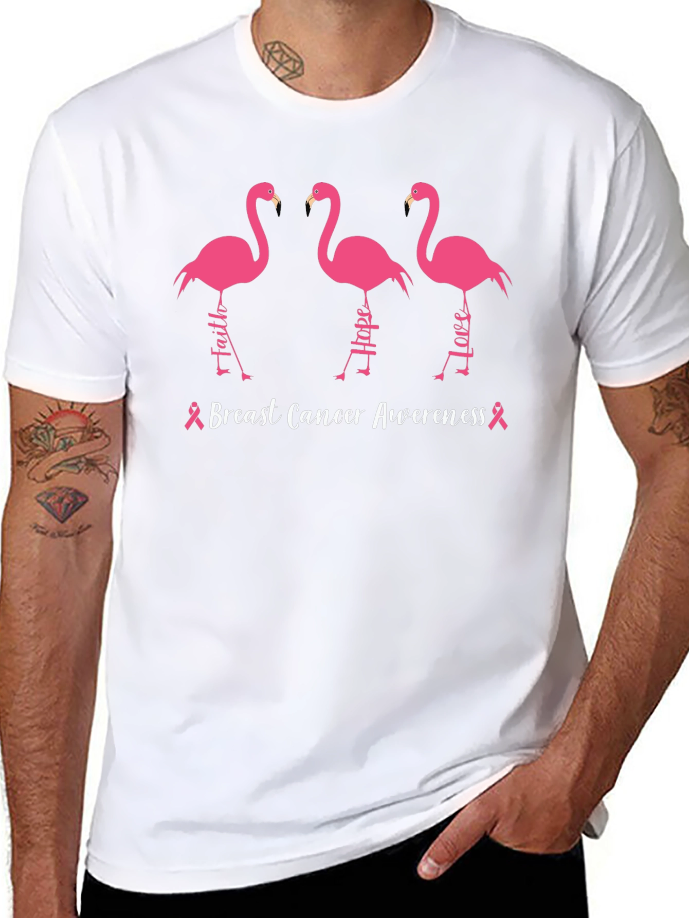 Breast Cancer Awareness Flamingo T-Shirt