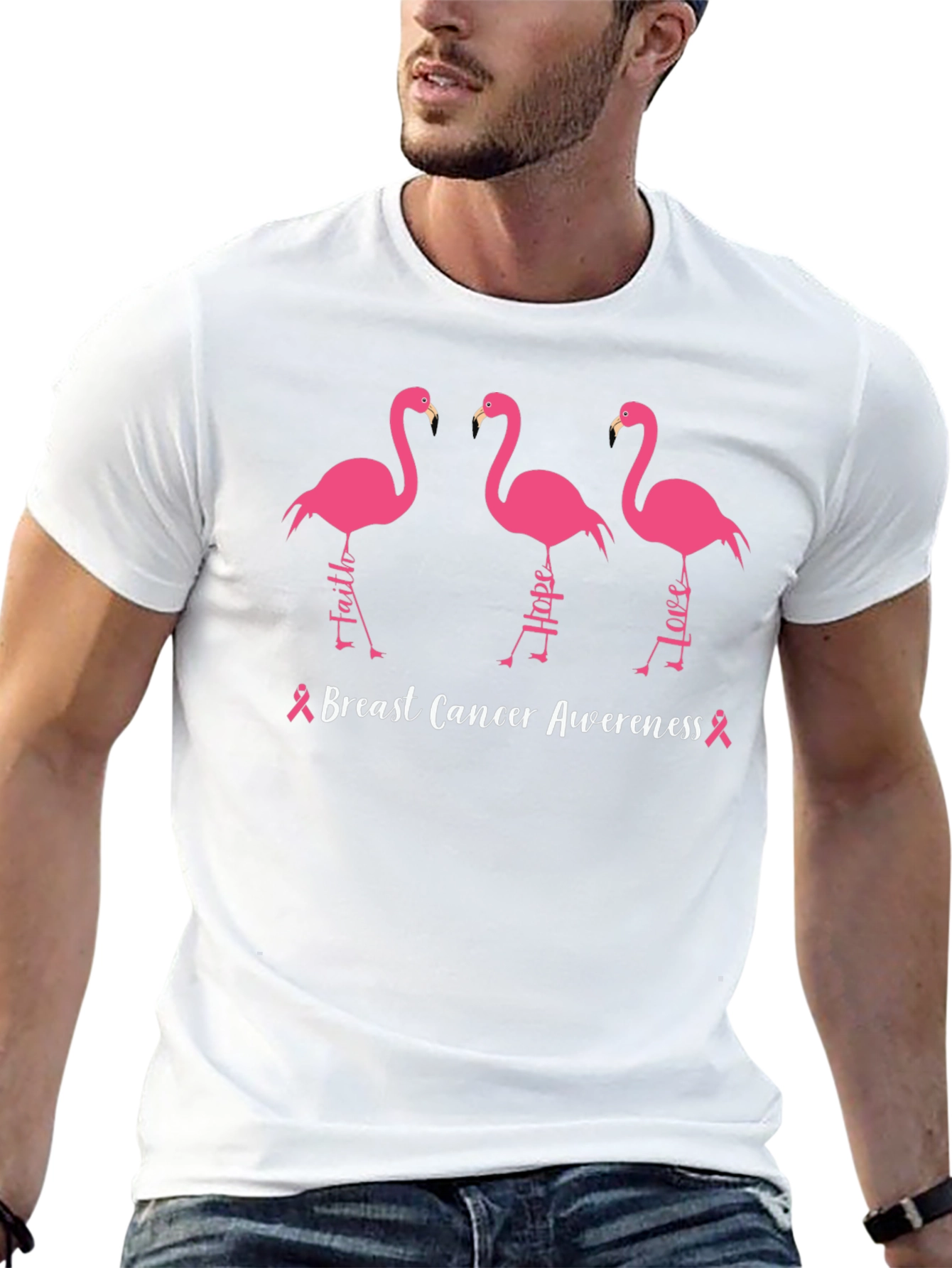 Breast Cancer Awareness Flamingo T-Shirt