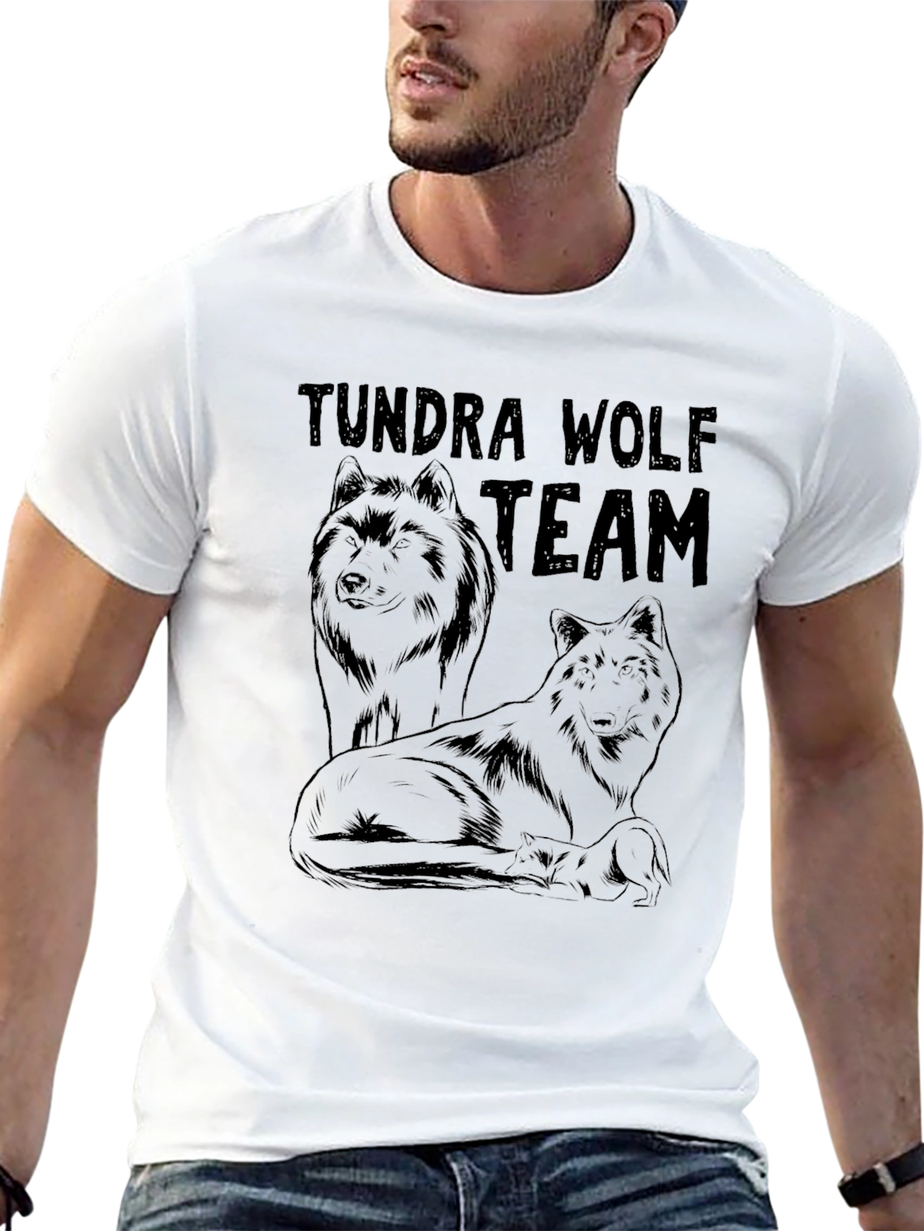 Tundra Wolf Team Graphic Tee - Black Cotton Blend