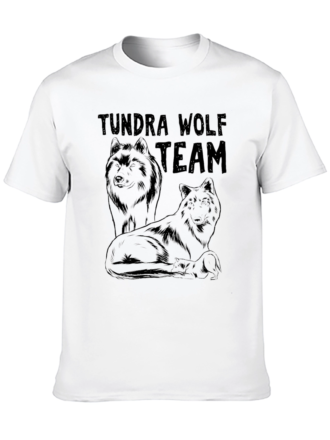Tundra Wolf Team Graphic Tee - Black Cotton Blend