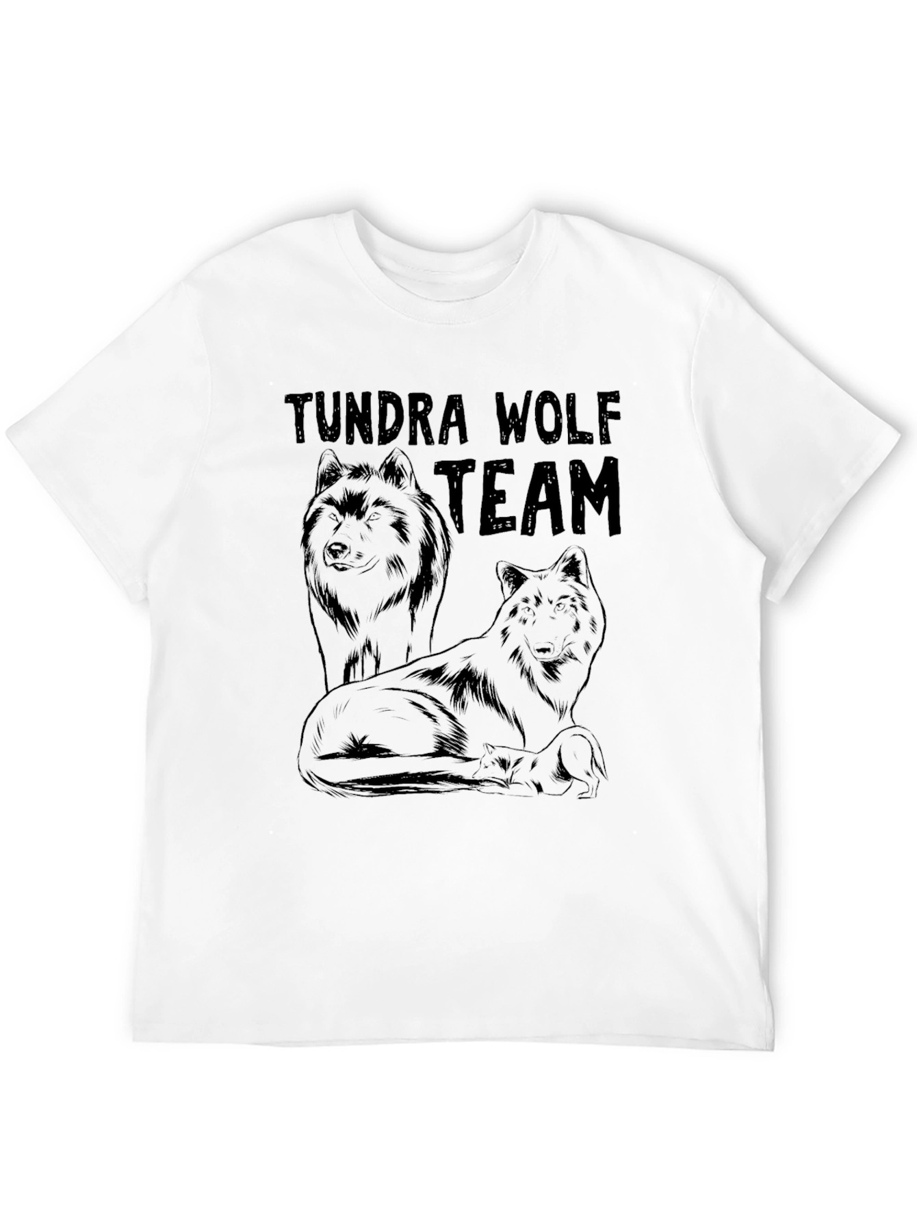 Tundra Wolf Team Graphic Tee - Black Cotton Blend
