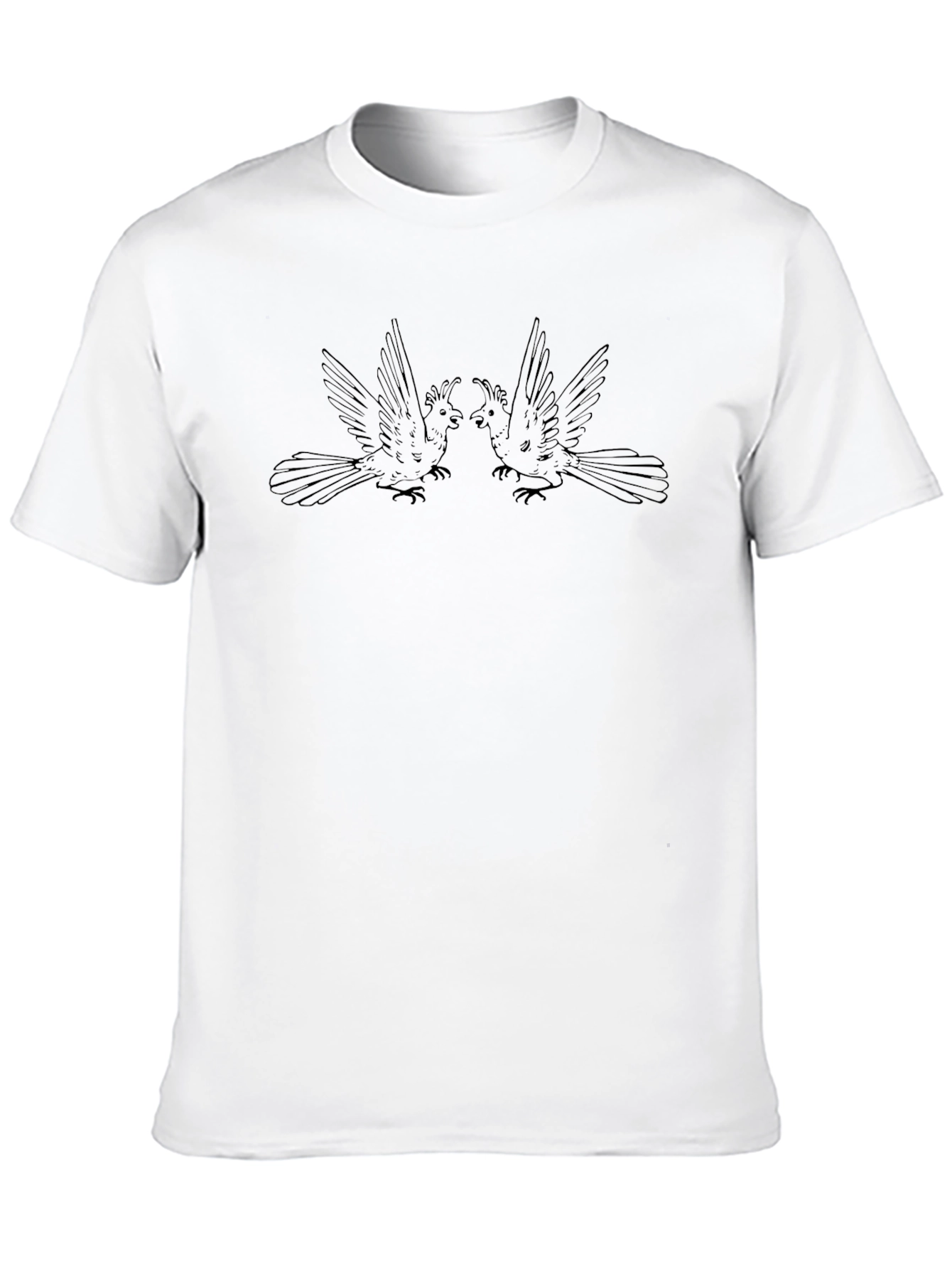Black T-Shirt with Bird Design