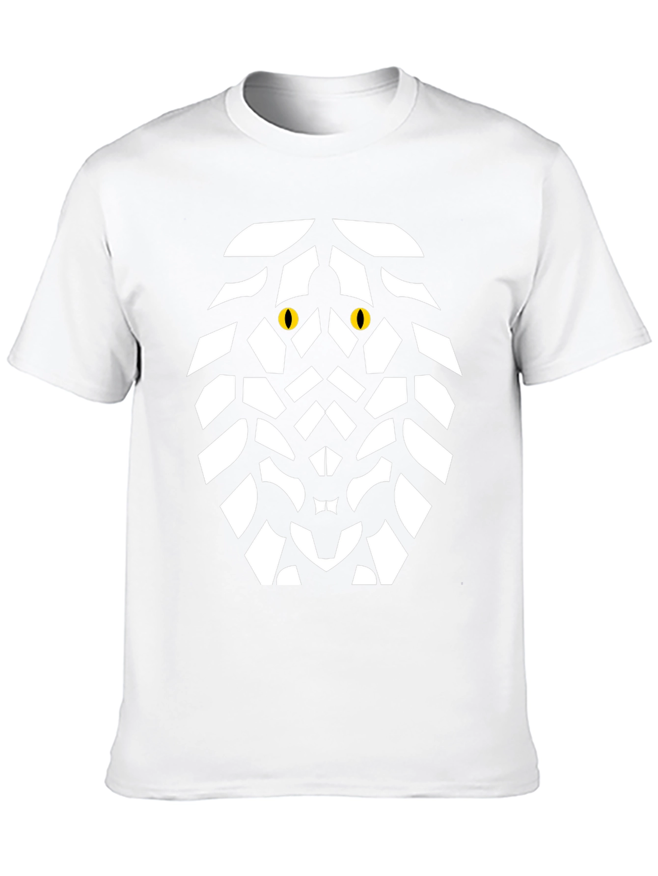 Geometric Lion Graphic Tee - Bold Black Cotton Shirt