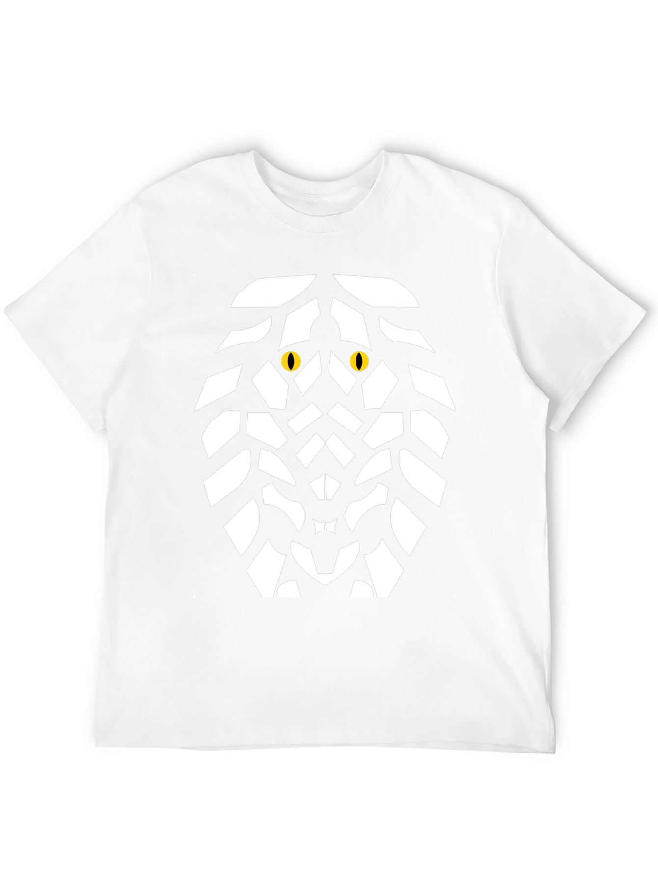 Geometric Lion Graphic Tee - Bold Black Cotton Shirt