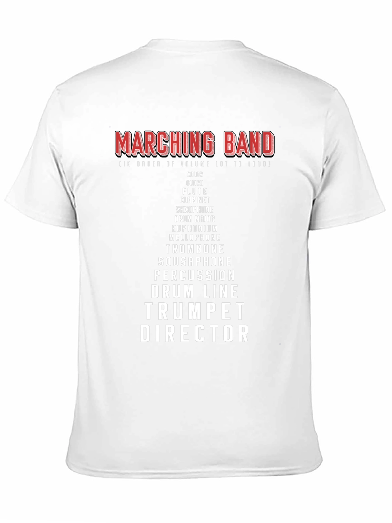 Marching Band Instrument Hierarchy T-Shirt