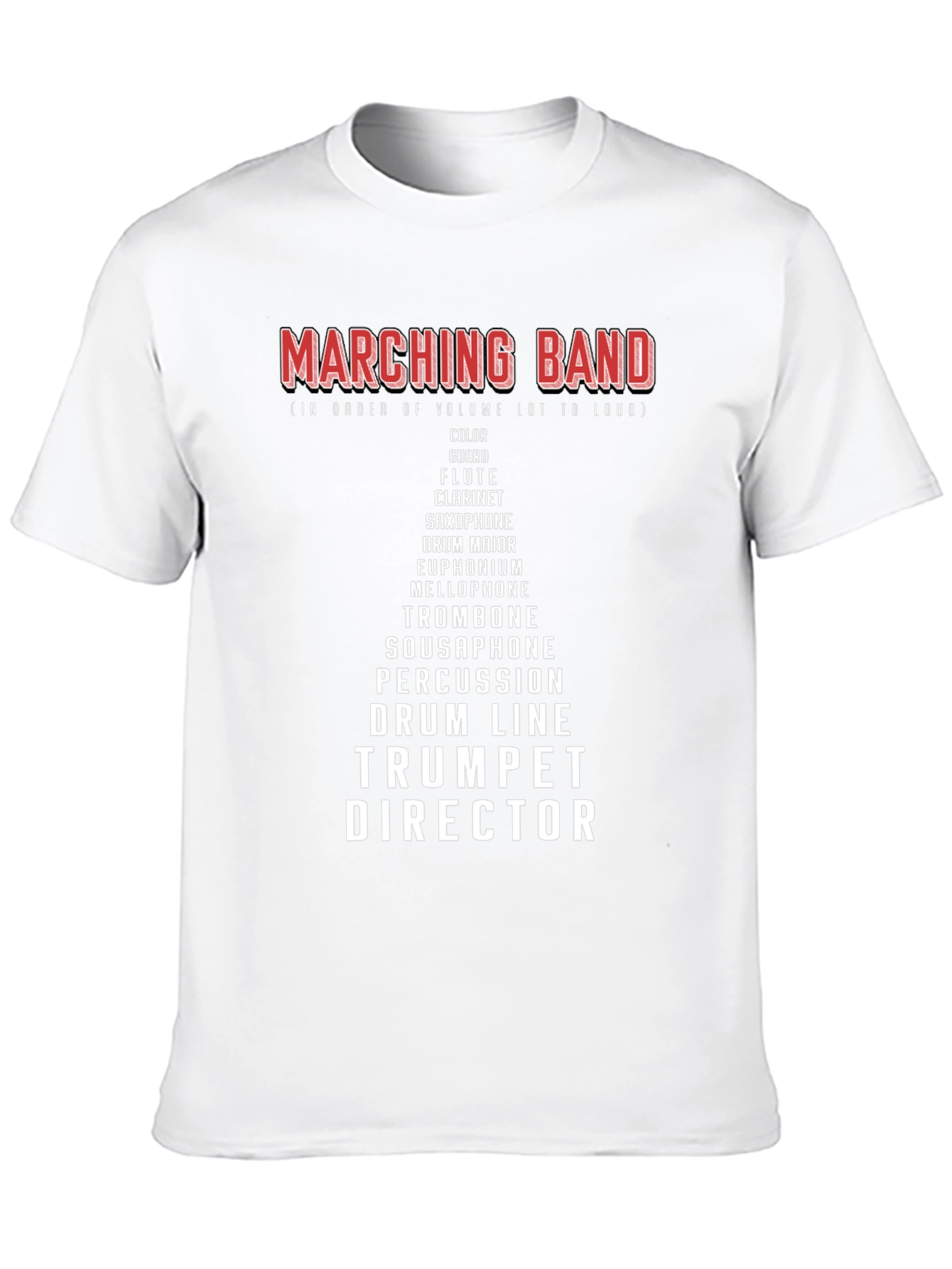 Marching Band Instrument Hierarchy T-Shirt