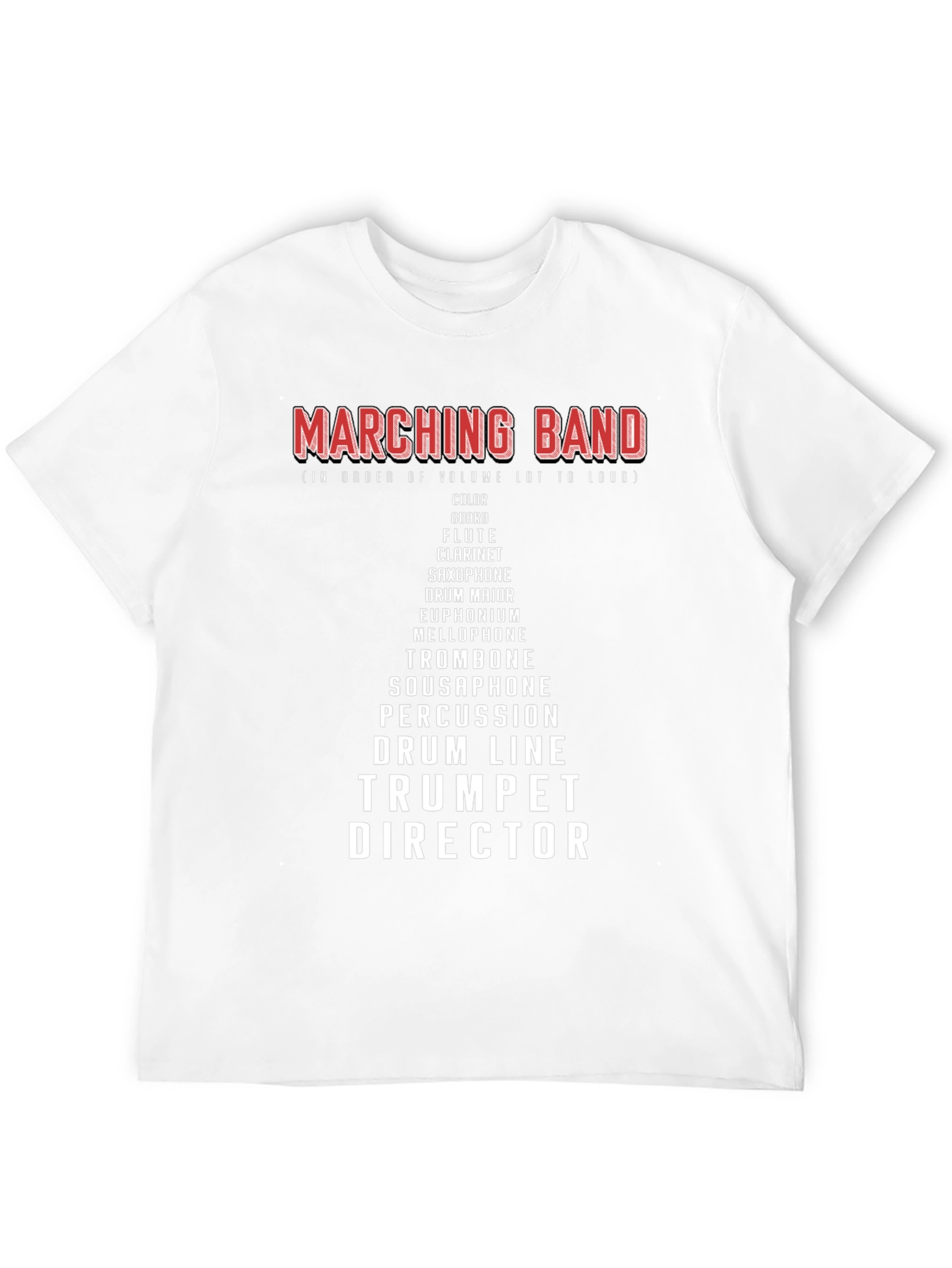 Marching Band Instrument Hierarchy T-Shirt