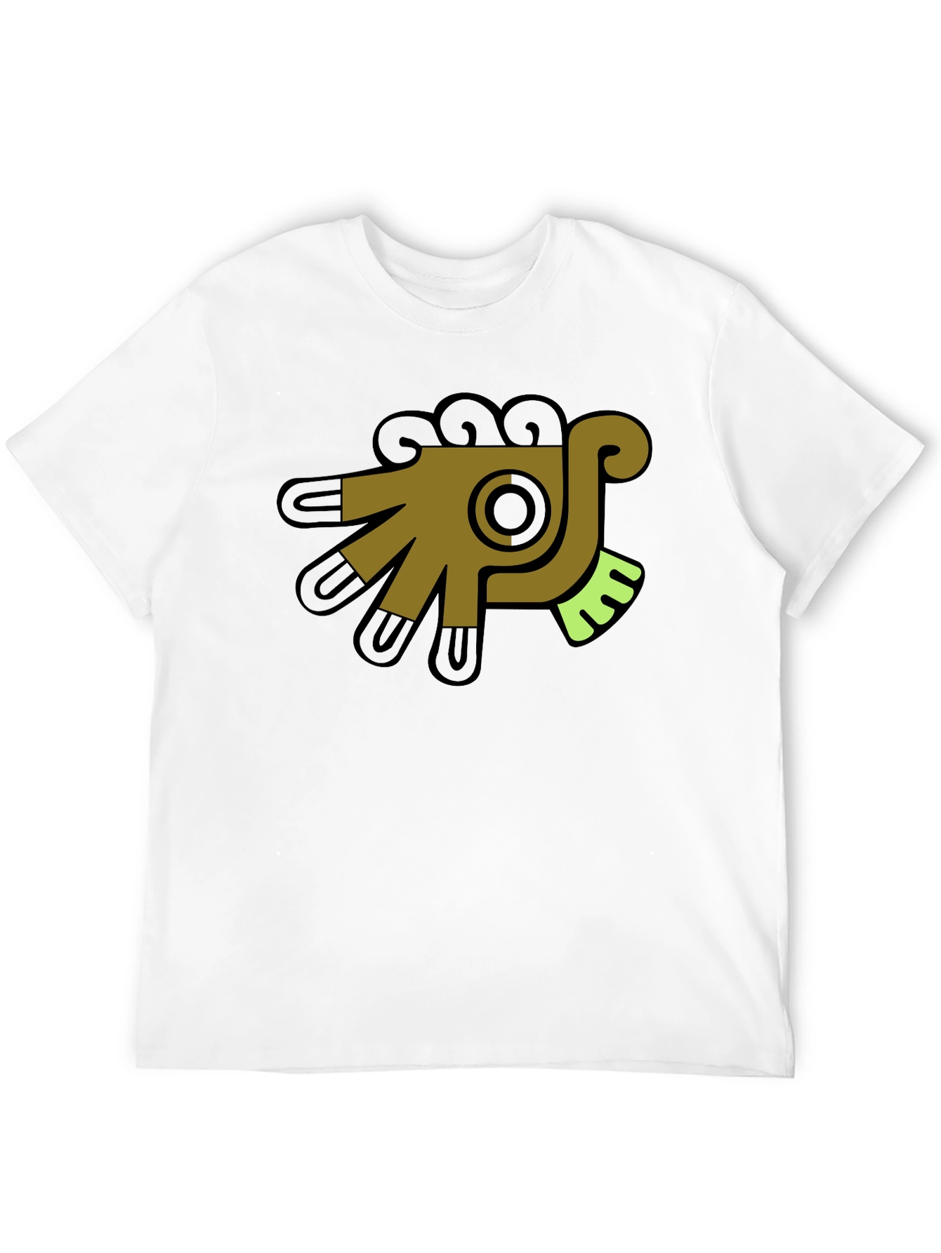 Aztec Bird Graphic Tee - Black Cotton T-Shirt