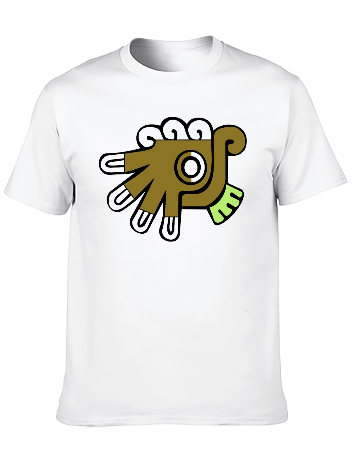 Aztec Bird Graphic Tee - Black Cotton T-Shirt