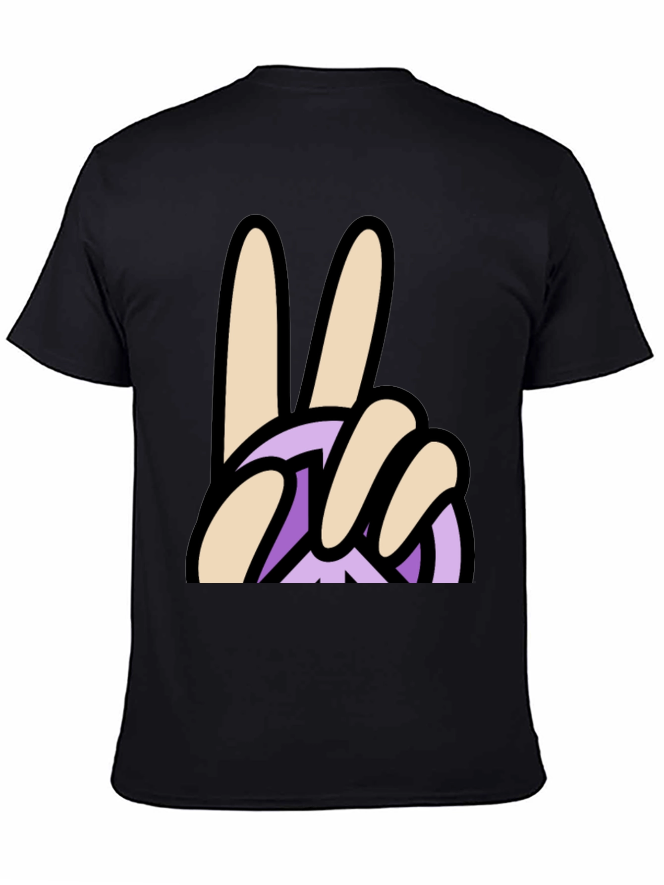 Peace Sign Graphic T-Shirt - Casual Black Tee