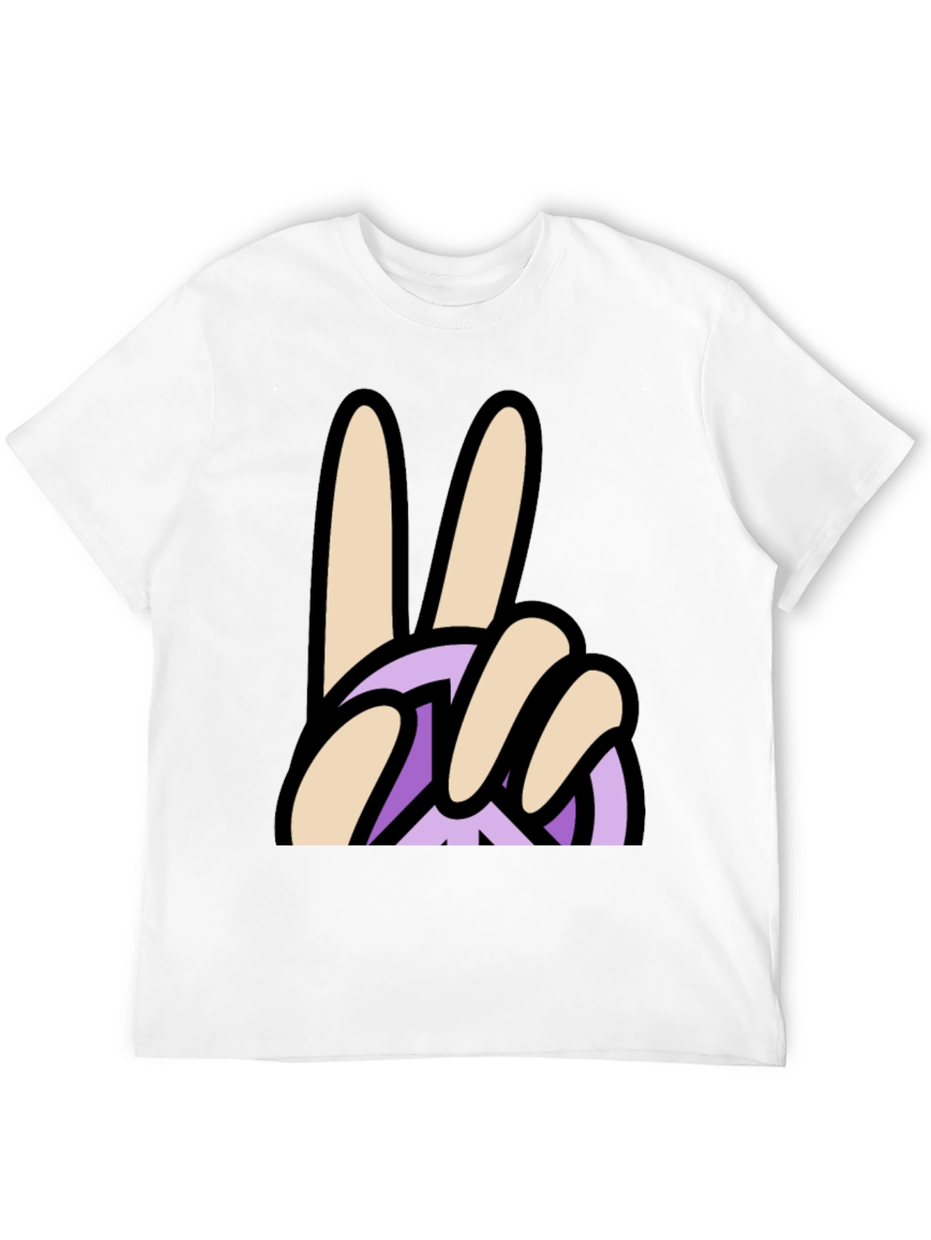 Peace Sign Graphic T-Shirt - Casual Black Tee