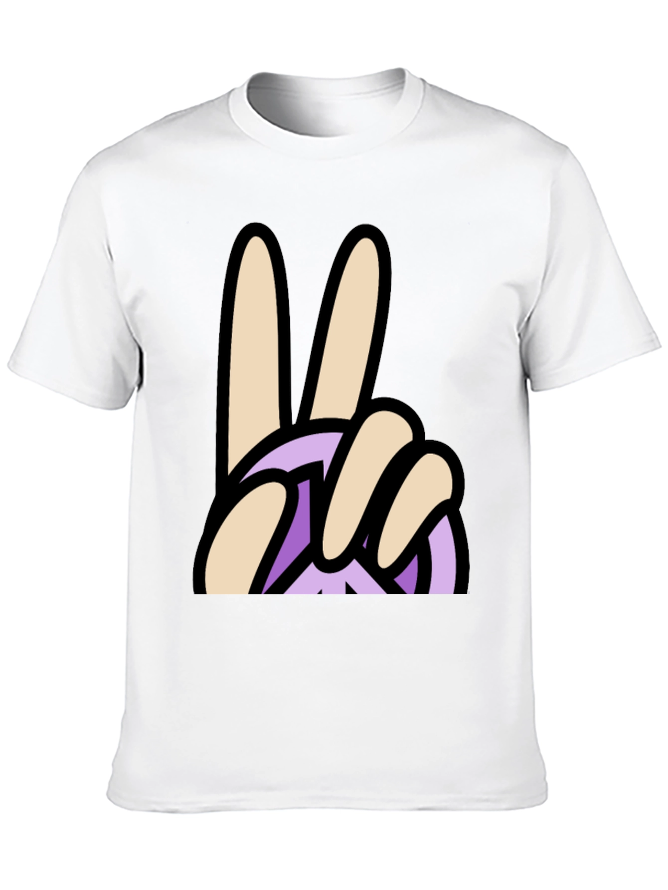 Peace Sign Graphic T-Shirt - Casual Black Tee