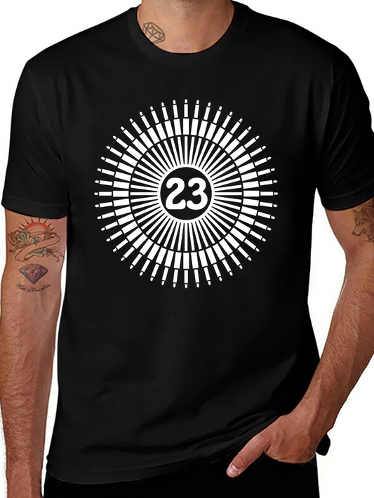 Black T-Shirt with 23 Circle Design
