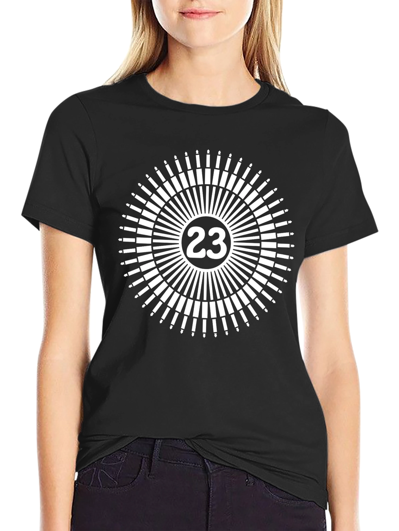 Black T-Shirt with 23 Circle Design