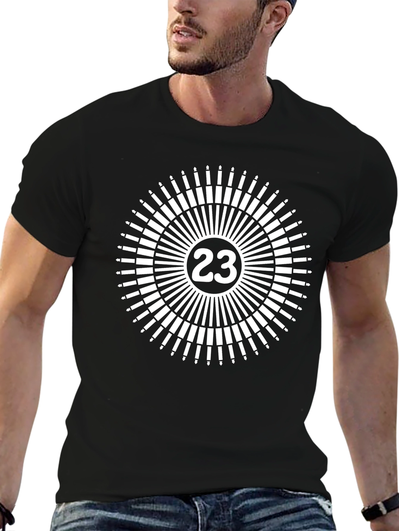 Black T-Shirt with 23 Circle Design