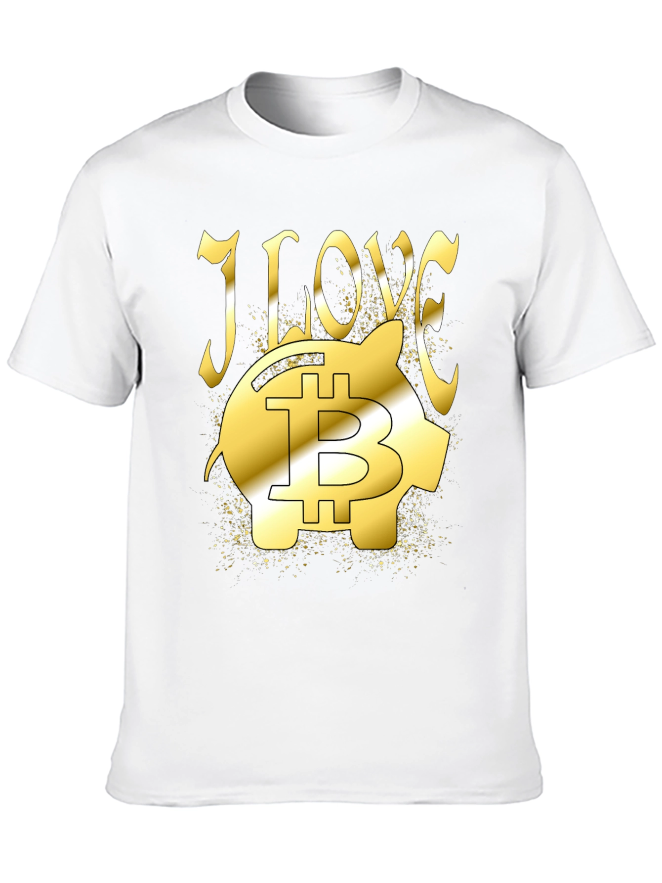 I Love Bitcoin Piggy Bank Black T-Shirt