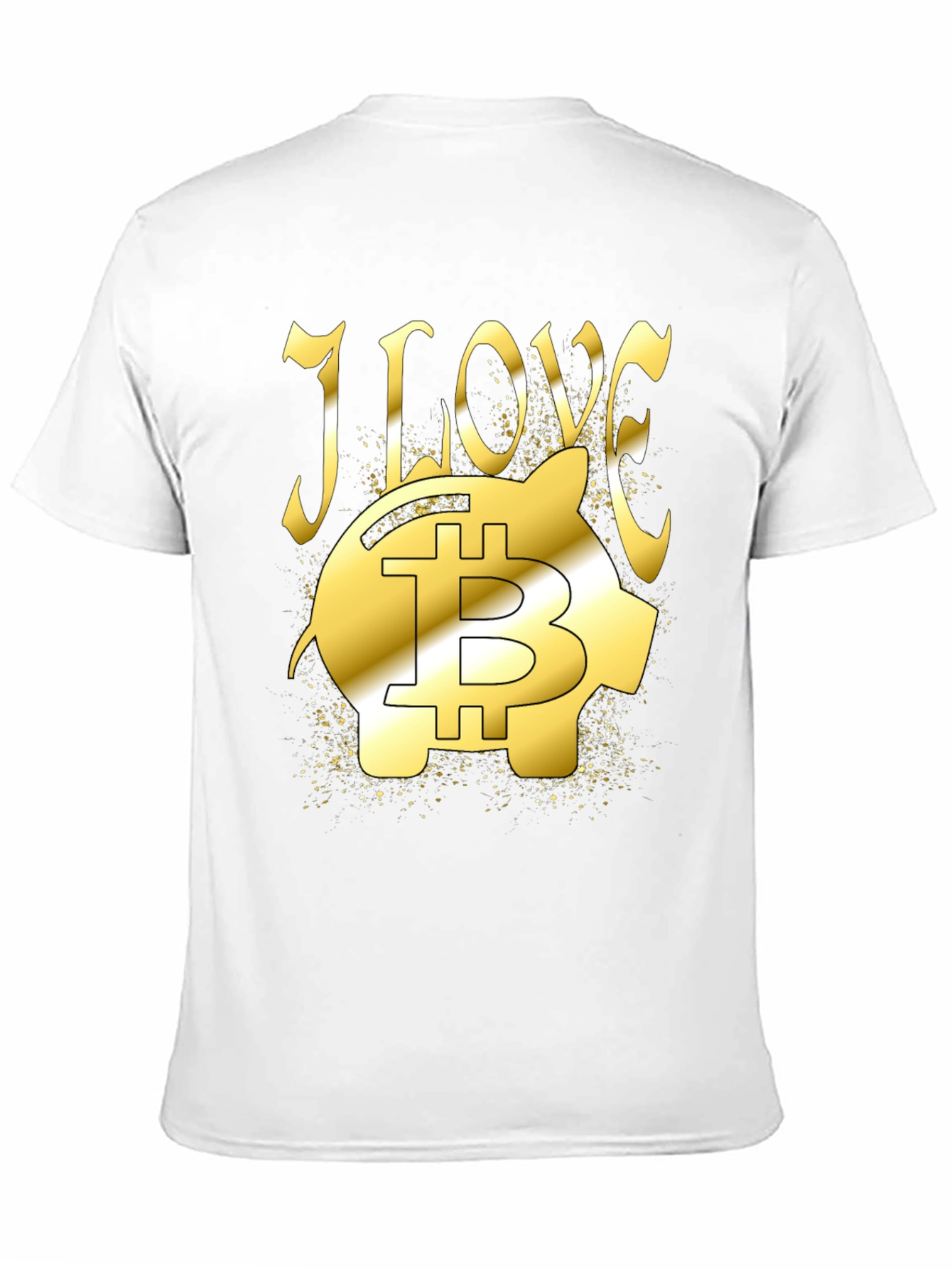 I Love Bitcoin Piggy Bank Black T-Shirt