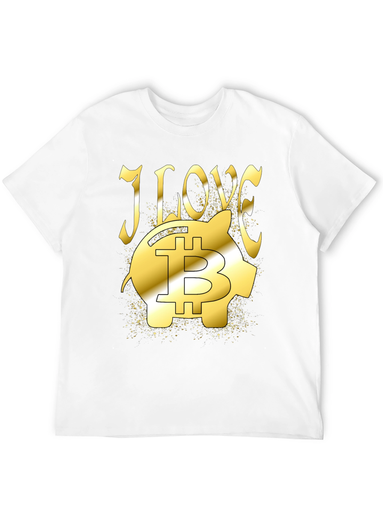 I Love Bitcoin Piggy Bank Black T-Shirt