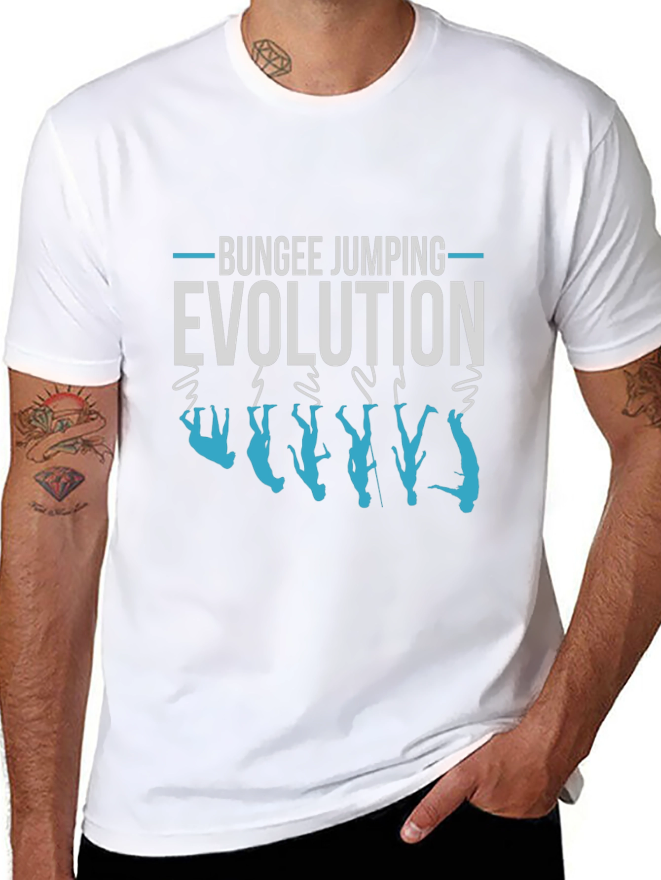 Bungee Jumping Evolution Graphic Tee - Adventure Ready!