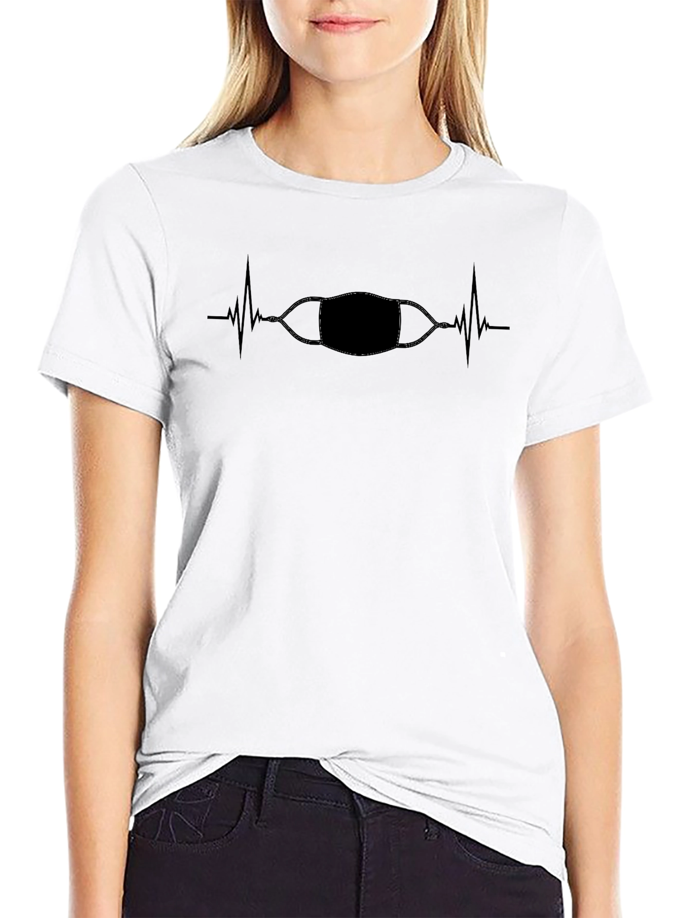 Mask Pulse Graphic Tee - Stylish and Protective