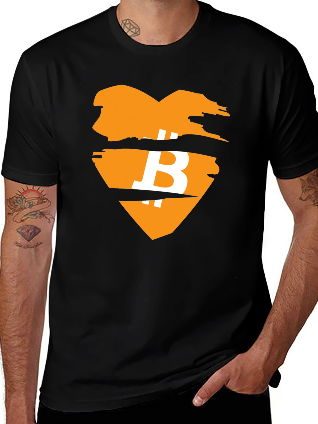 Bitcoin Heart Graphic Tee - Crypto Lover T-Shirt