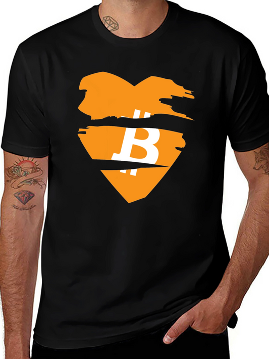 Bitcoin Heart Graphic Tee - Crypto Lover T-Shirt