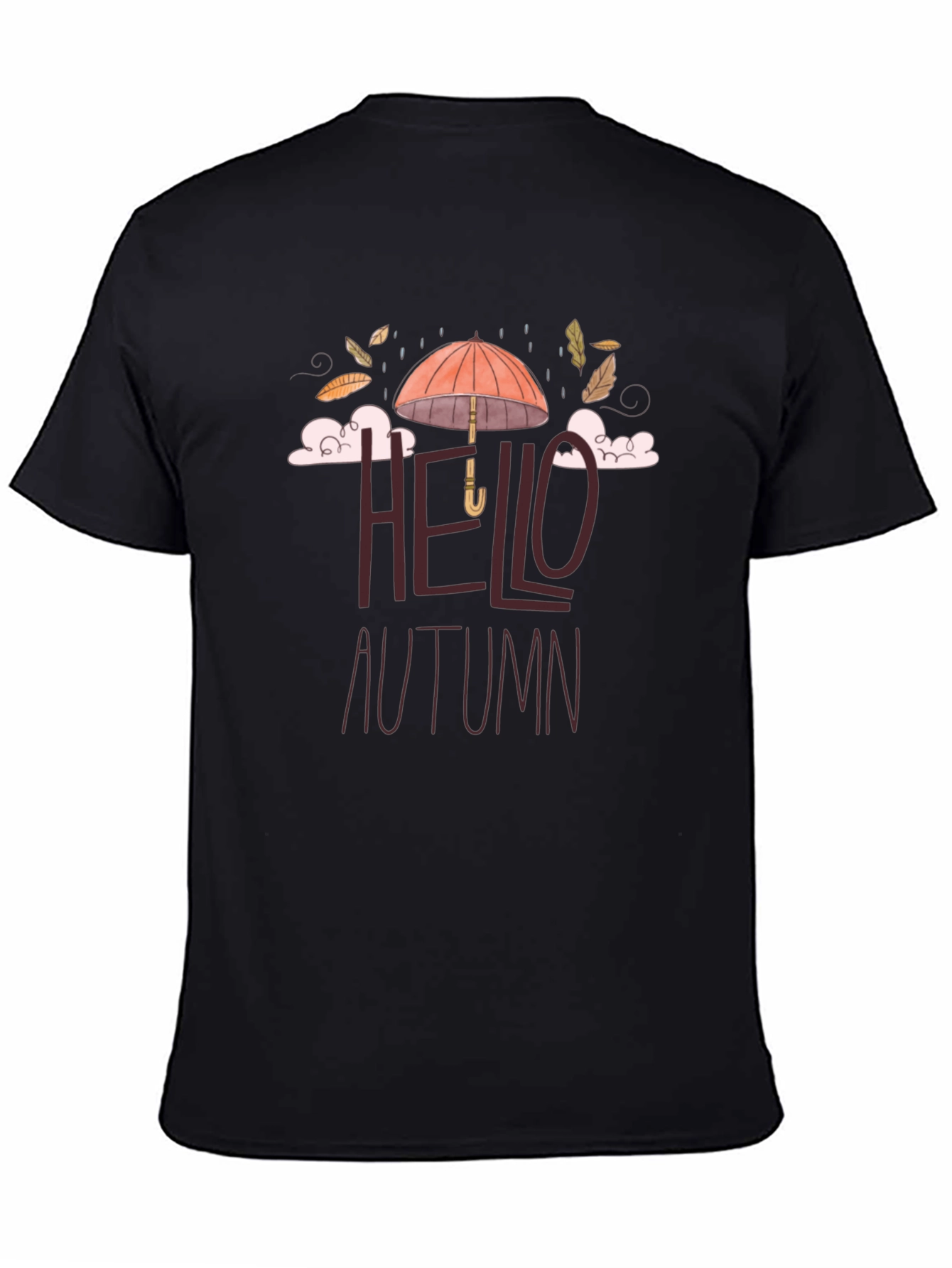Hello Autumn Graphic Tee - Black