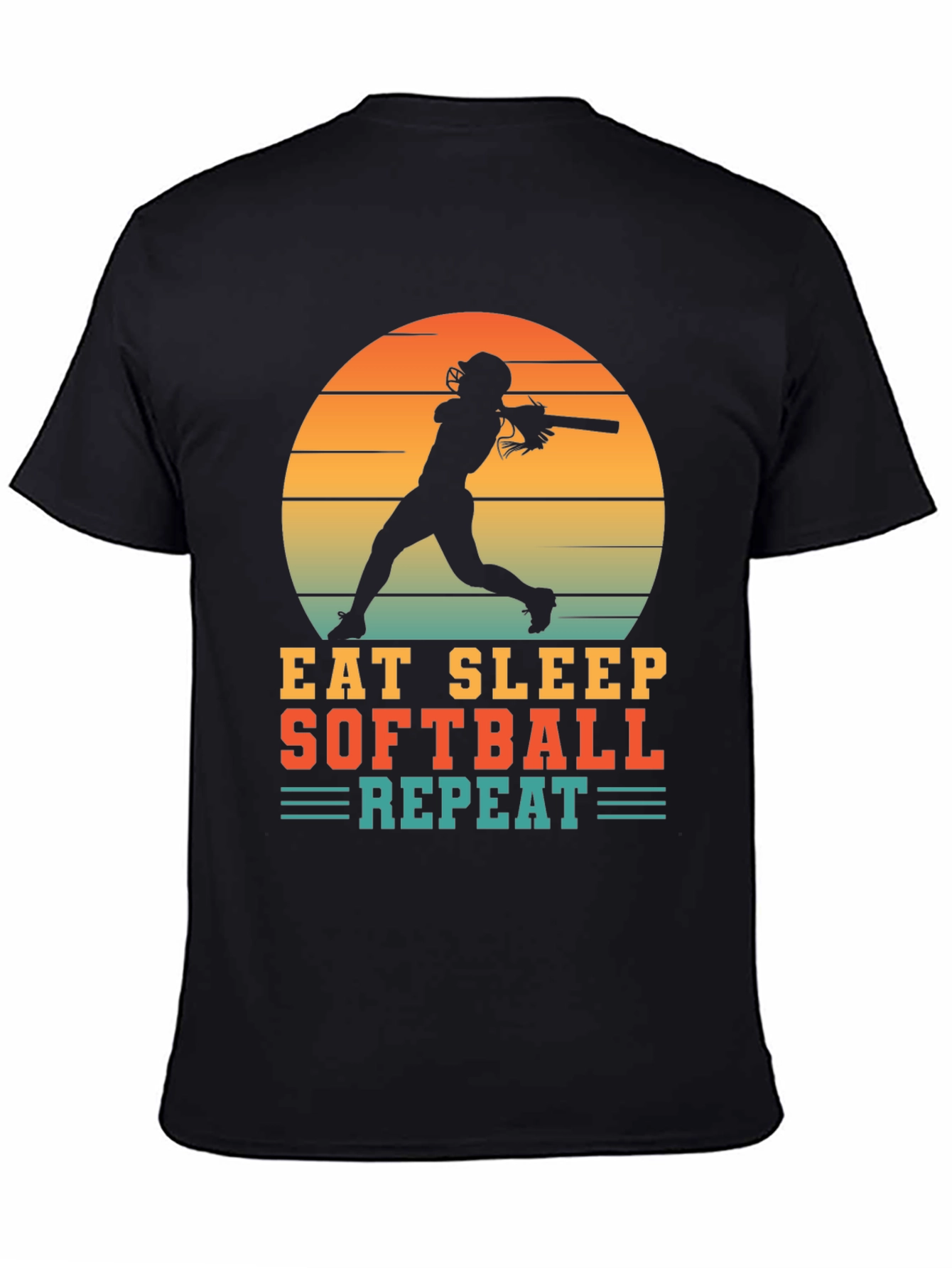 Eat Sleep Softball Repeat Graphic T-Shirt