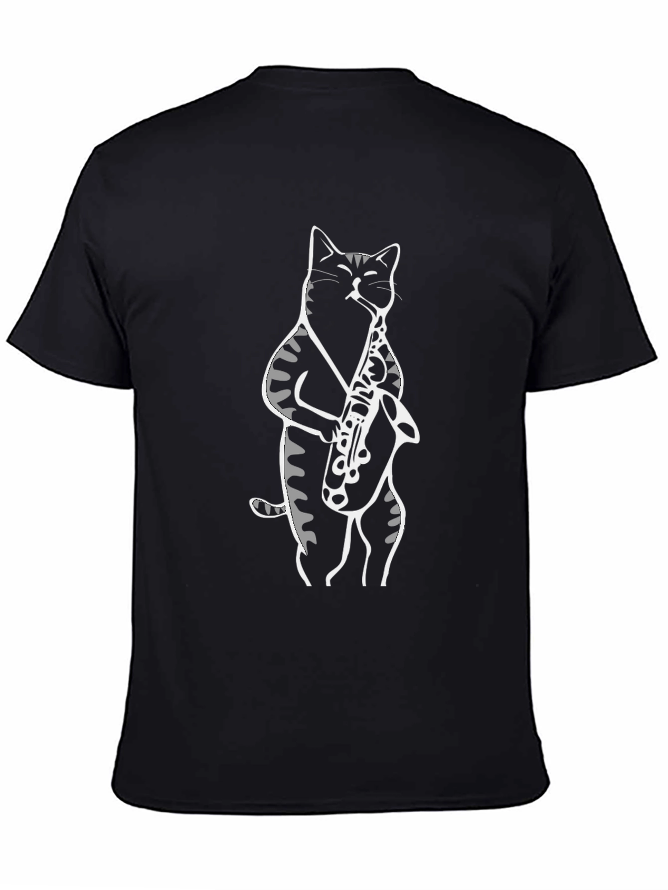 Cat Saxophone Player Graphic T-Shirt