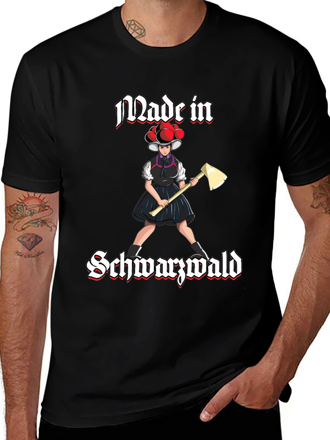 Made in Schwarzwald Black Forest Girl Axe T-Shirt