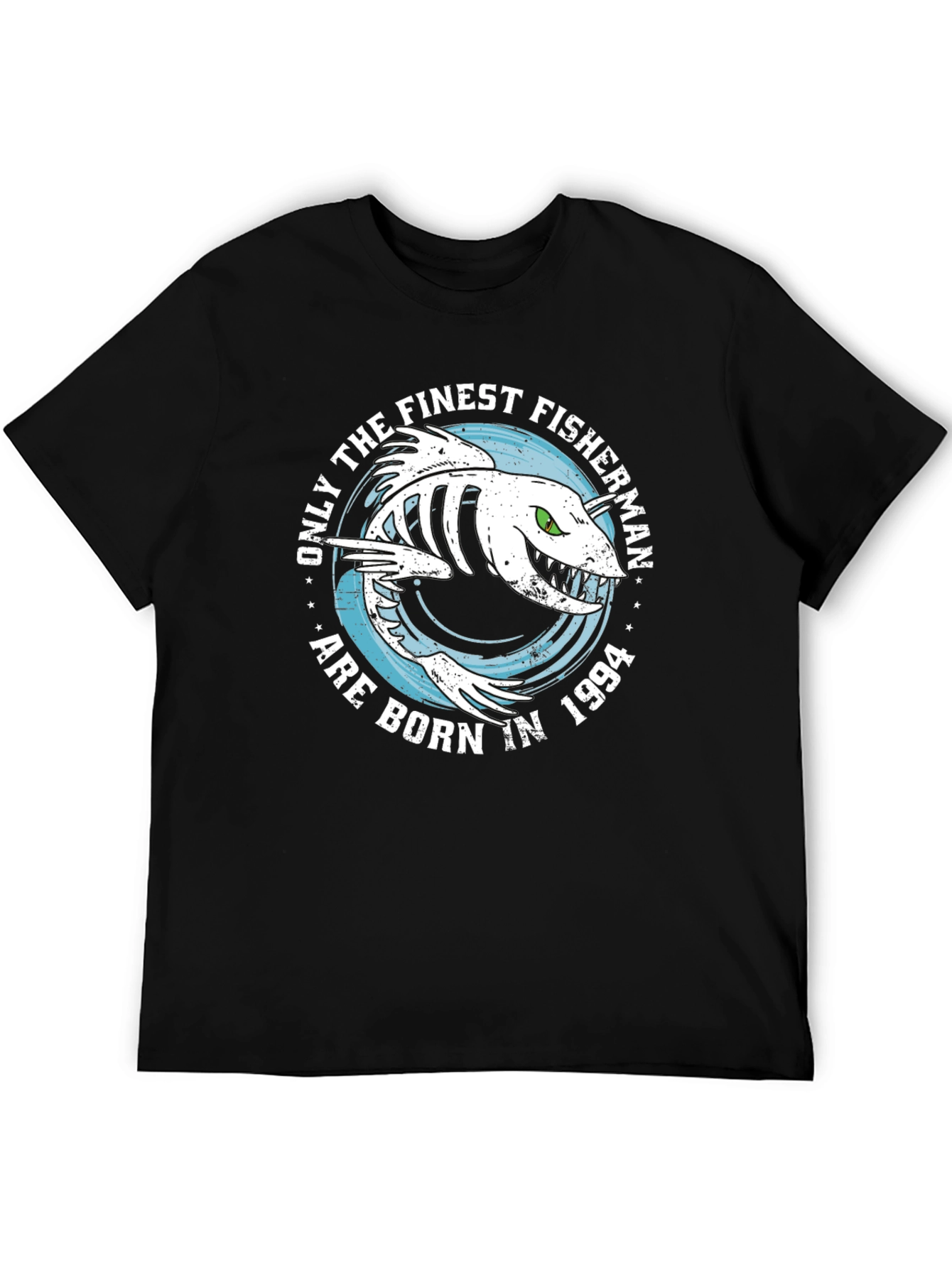 Finest Fisherman Born in 1994 Black Graphic Tee