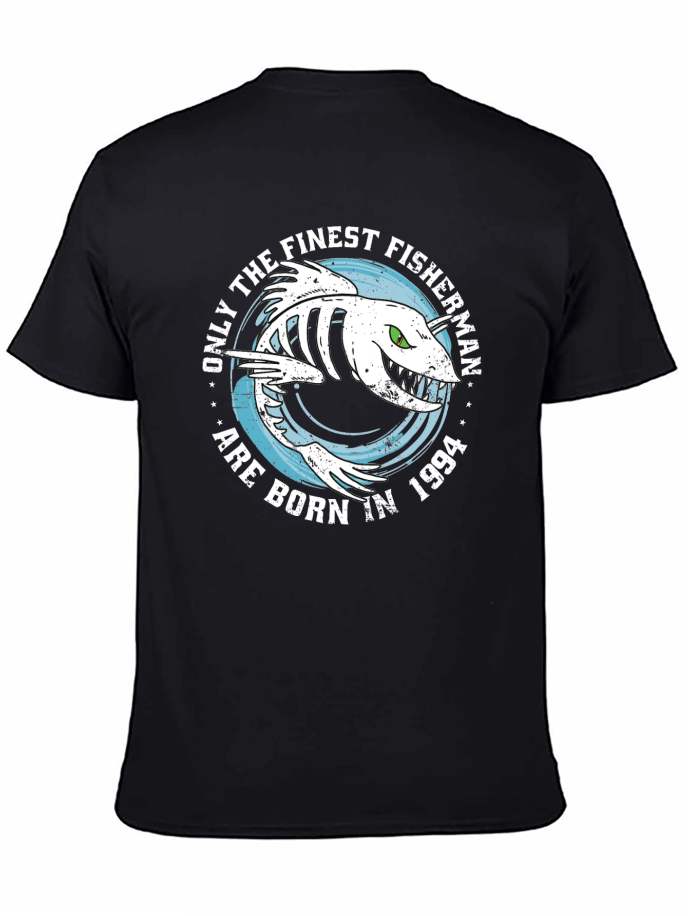Finest Fisherman Born in 1994 Black Graphic Tee