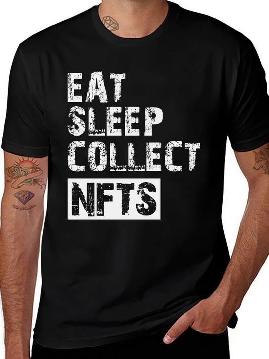 Eat Sleep Collect NFTs - Black T-Shirt