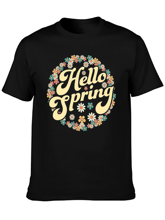 Hello Spring Floral Tee - Retro Style
