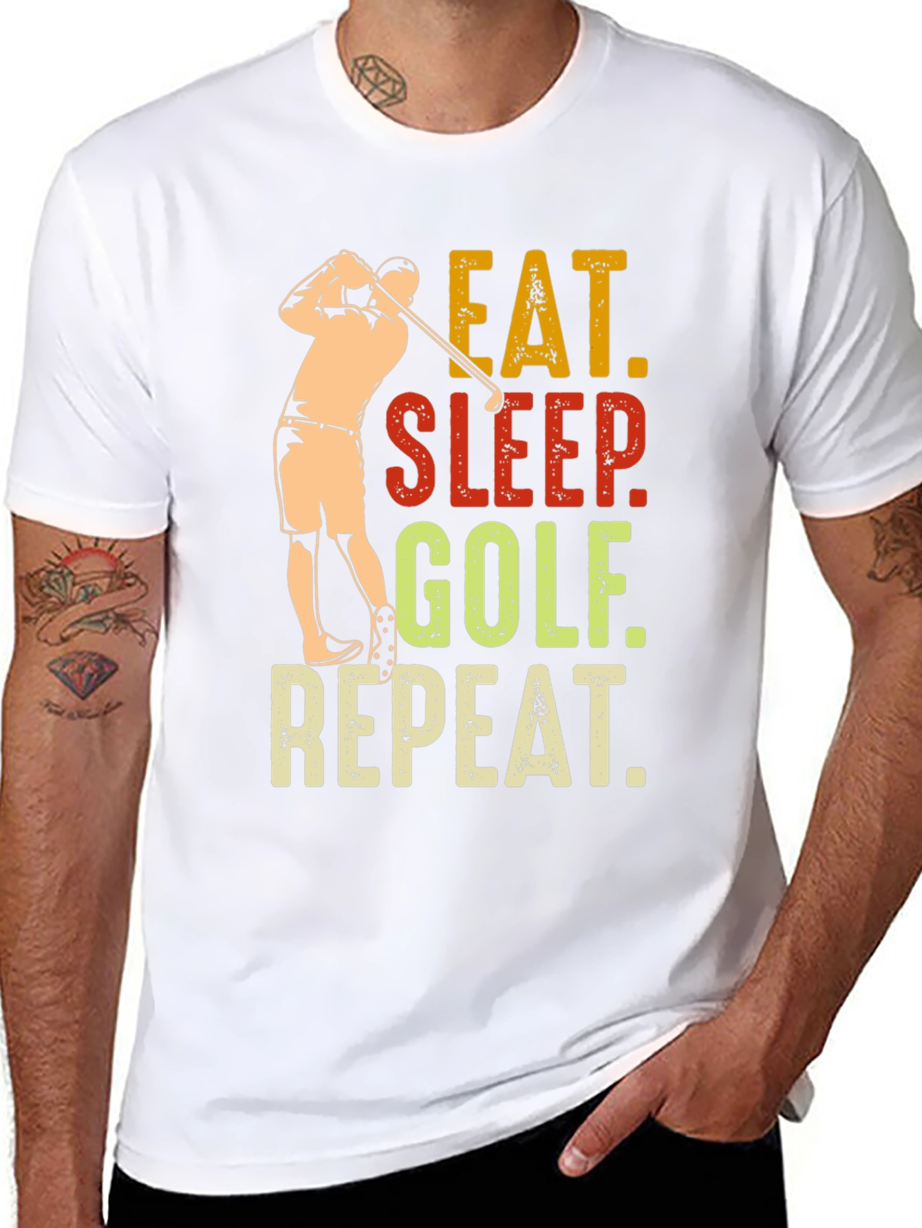 Eat Sleep Golf Repeat Graphic Tee