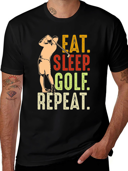 Eat Sleep Golf Repeat Graphic Tee