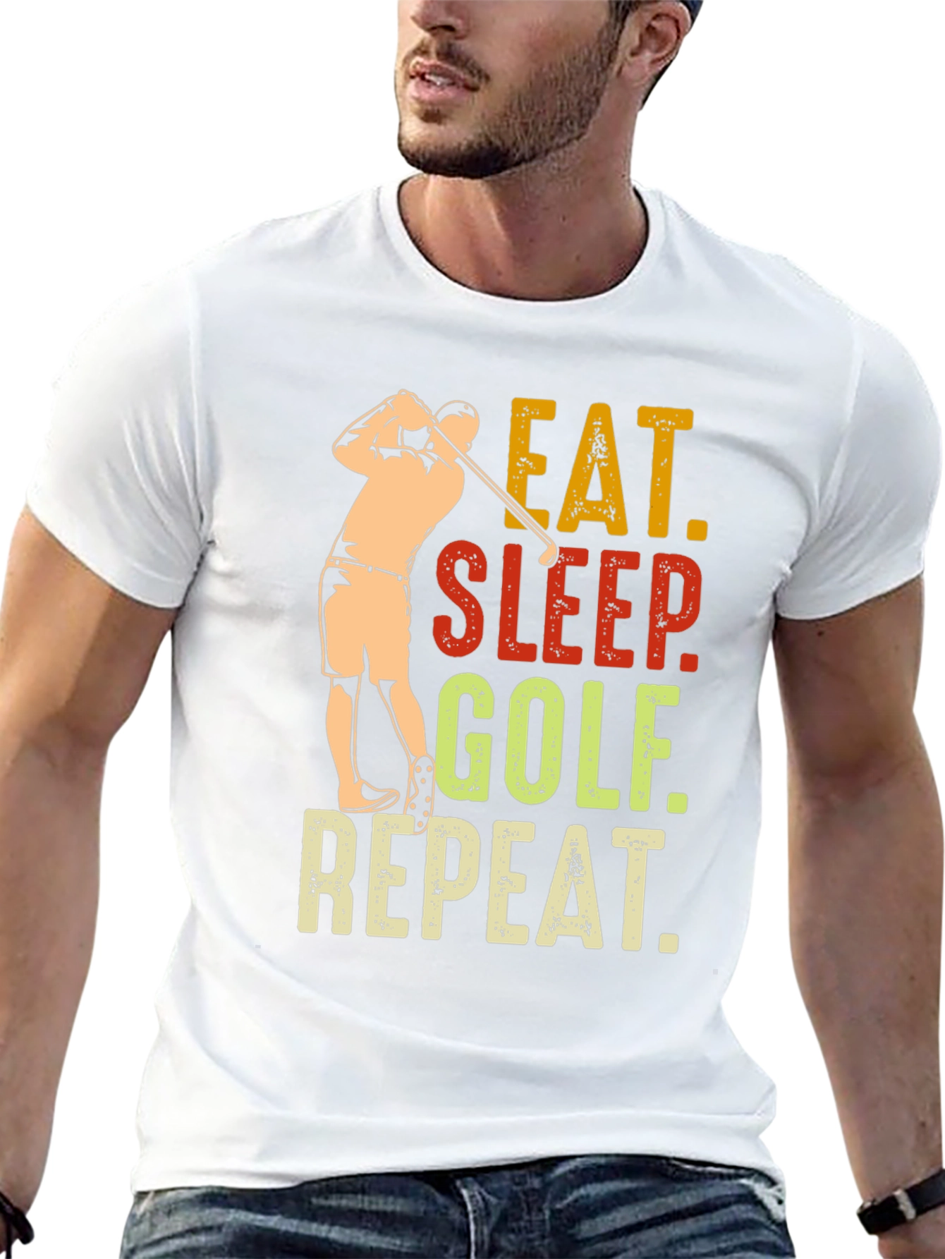 Eat Sleep Golf Repeat Graphic Tee
