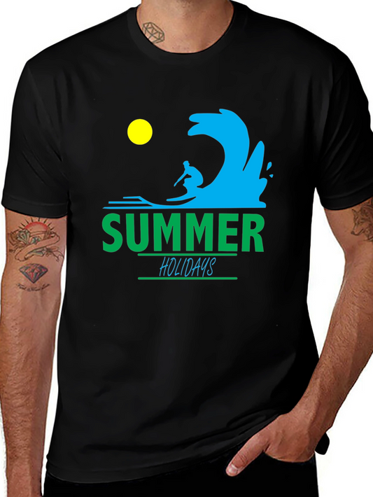 Summer Holidays Graphic Tee - Surfing Vibes