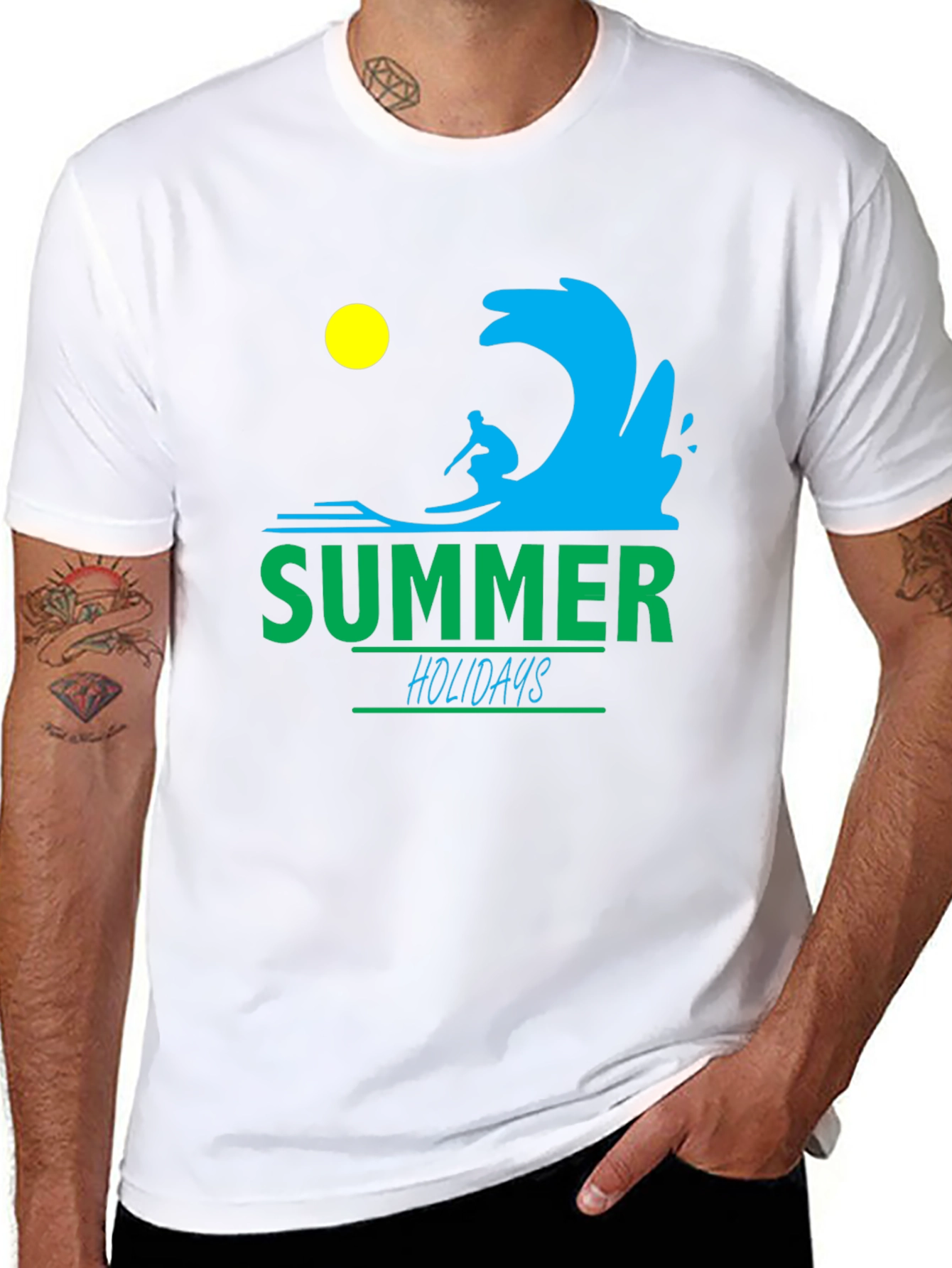 Summer Holidays Graphic Tee - Surfing Vibes