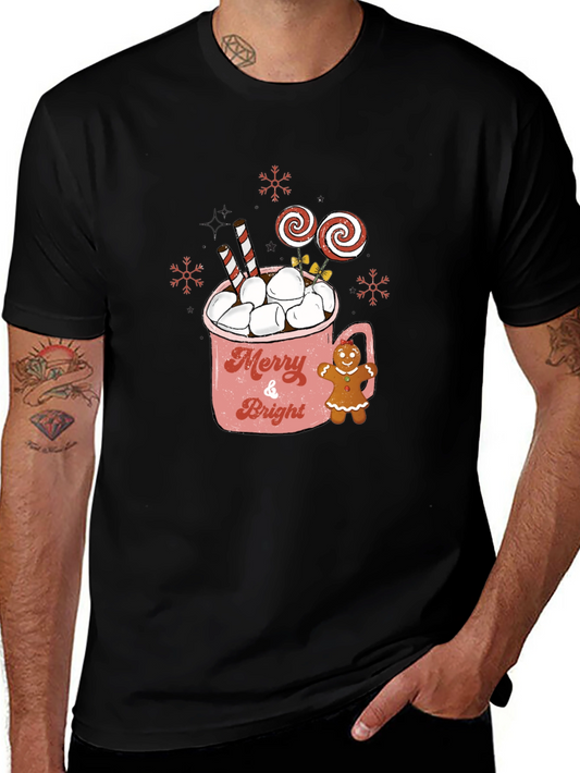 Merry & Bright Hot Cocoa Christmas T-Shirt