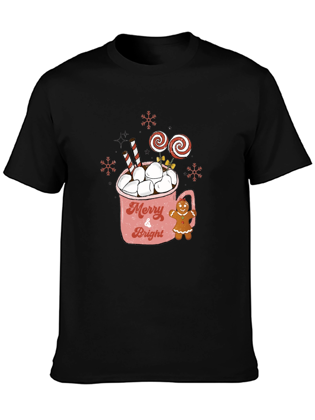 Merry & Bright Hot Cocoa Christmas T-Shirt