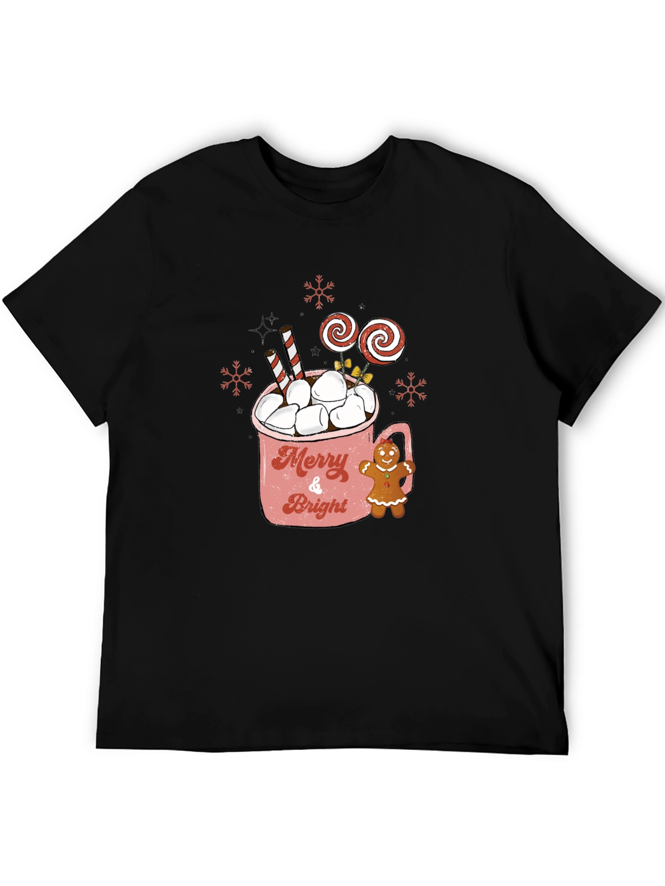 Merry & Bright Hot Cocoa Christmas T-Shirt