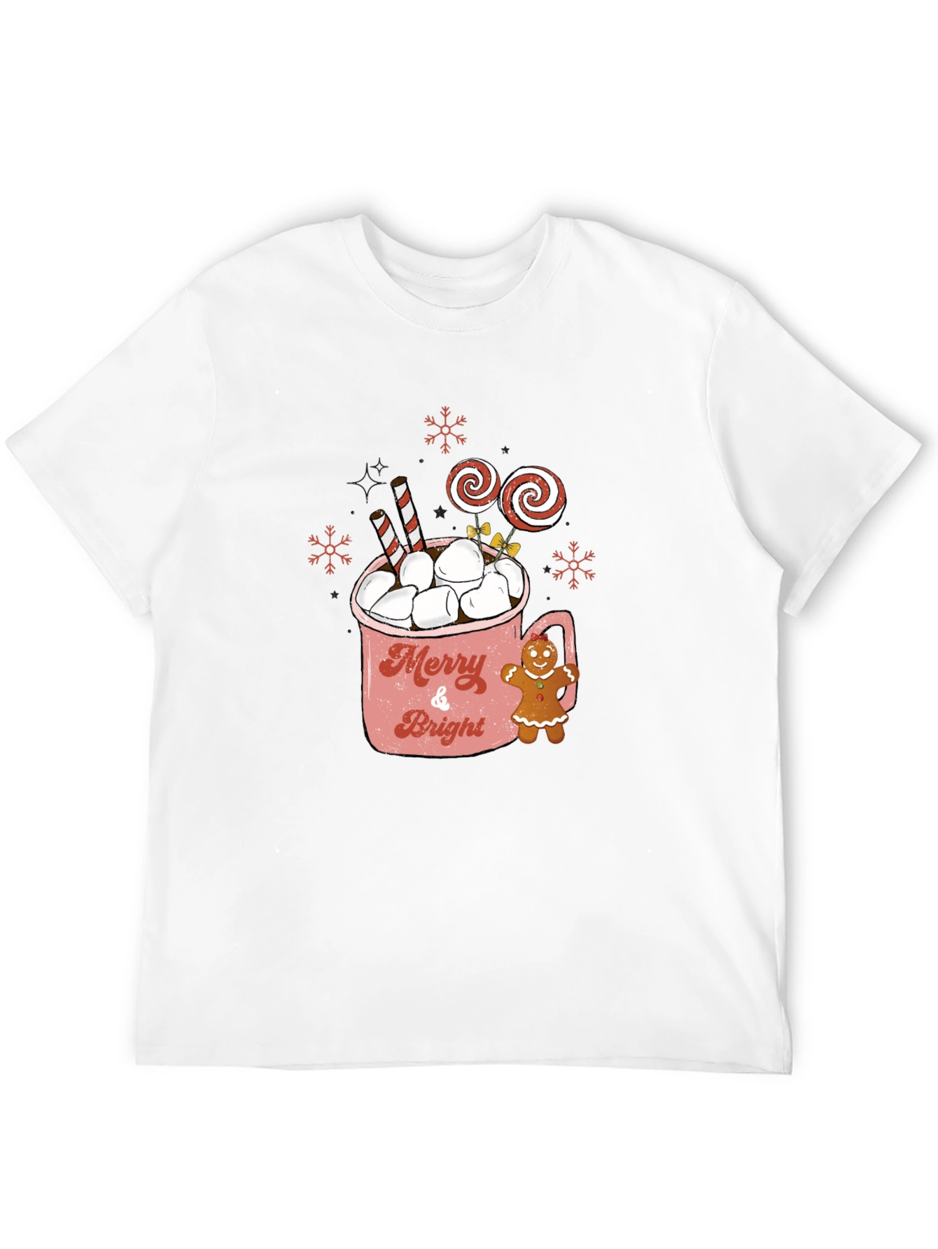 Merry & Bright Hot Cocoa Christmas T-Shirt