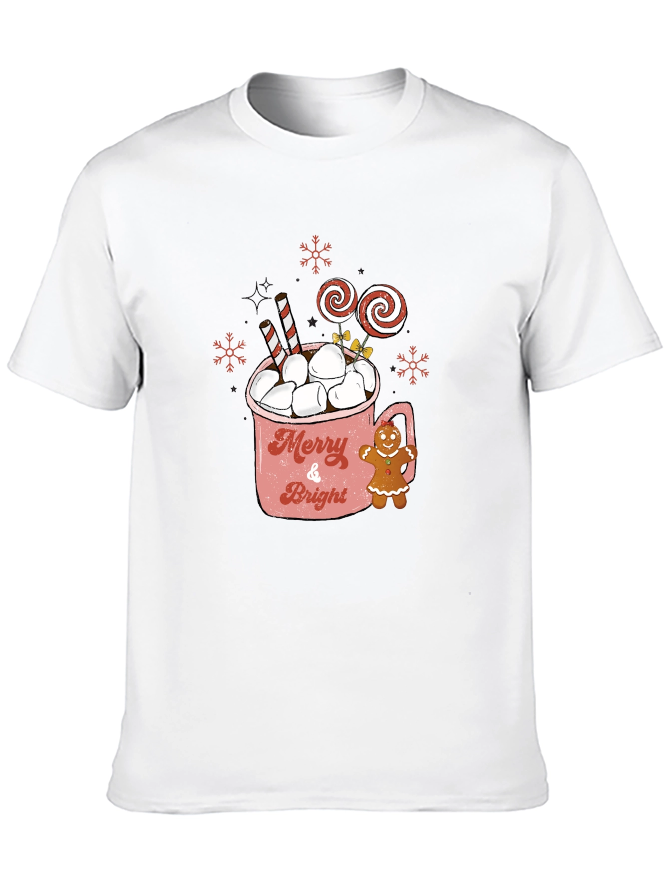 Merry & Bright Hot Cocoa Christmas T-Shirt