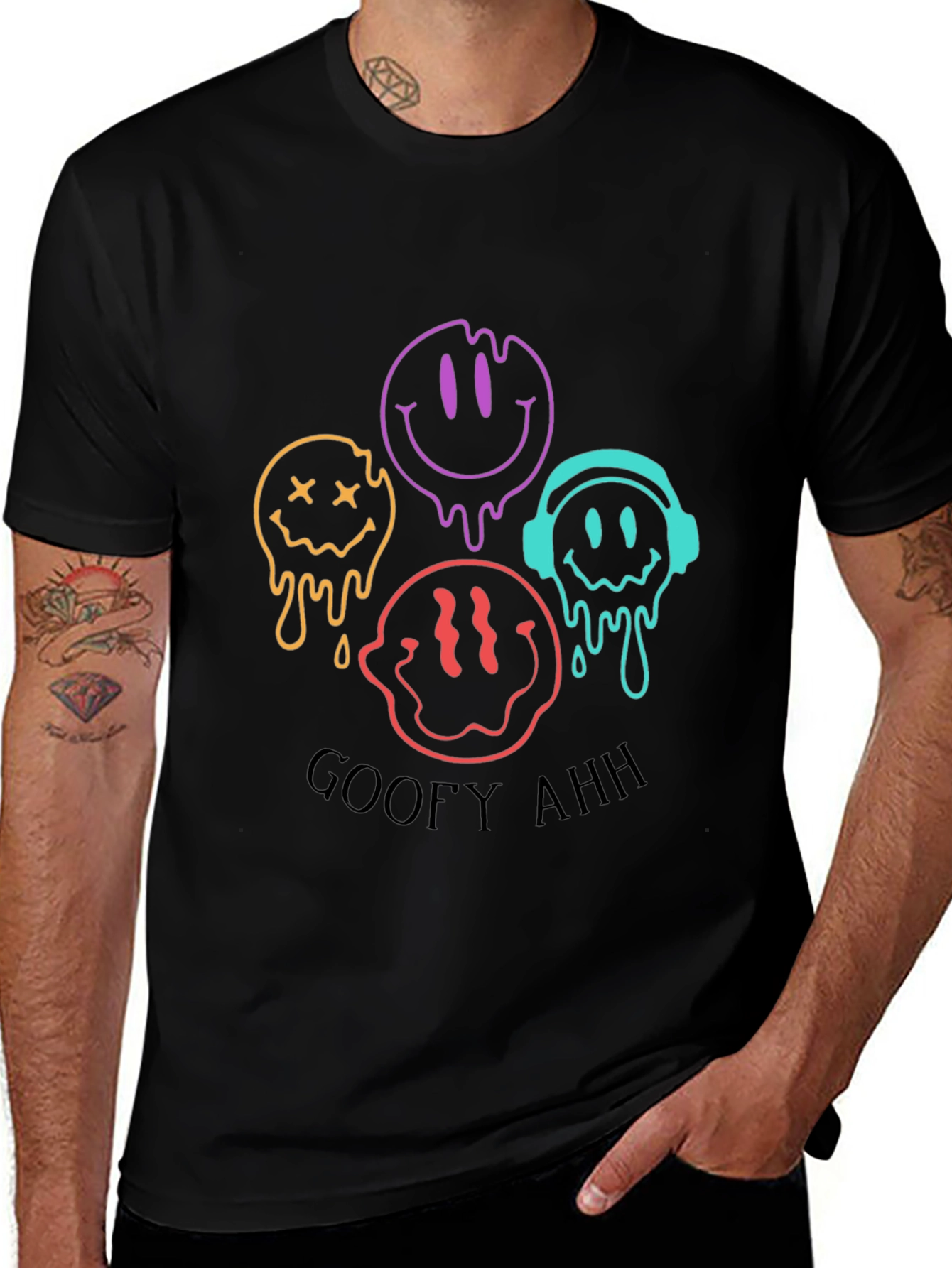 Goofy Ahh Smiley Face Graphic Tee