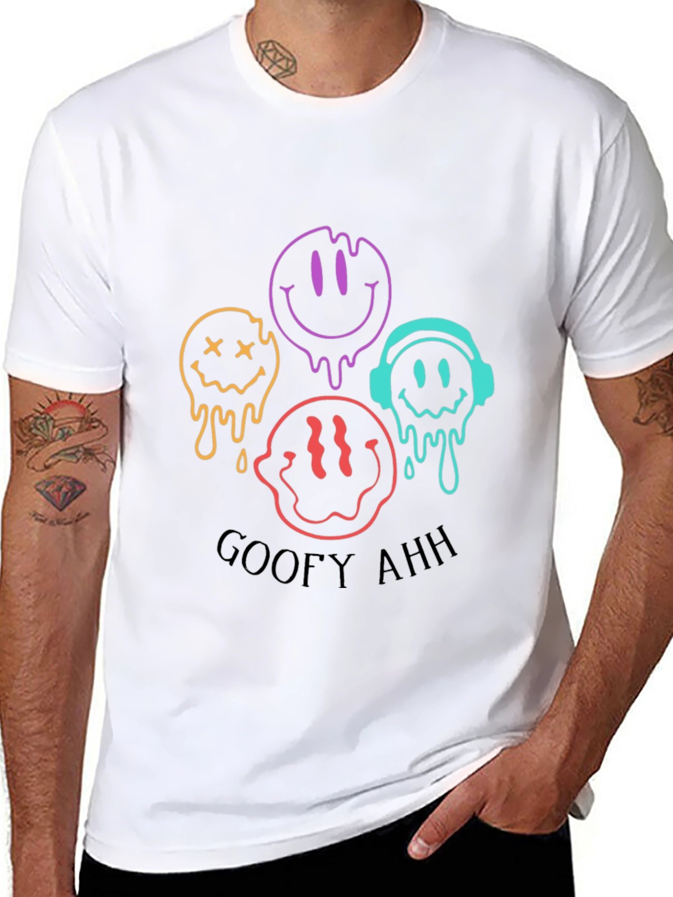 Goofy Ahh Smiley Face Graphic Tee