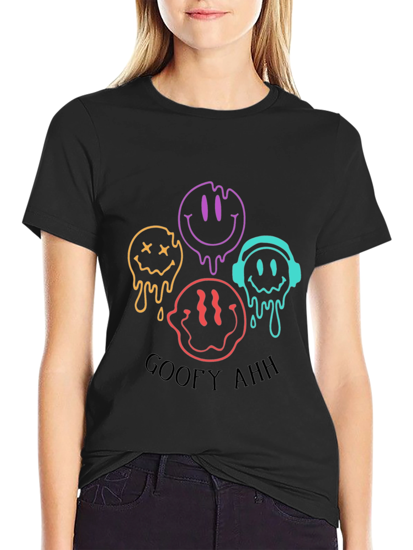 Goofy Ahh Smiley Face Graphic Tee