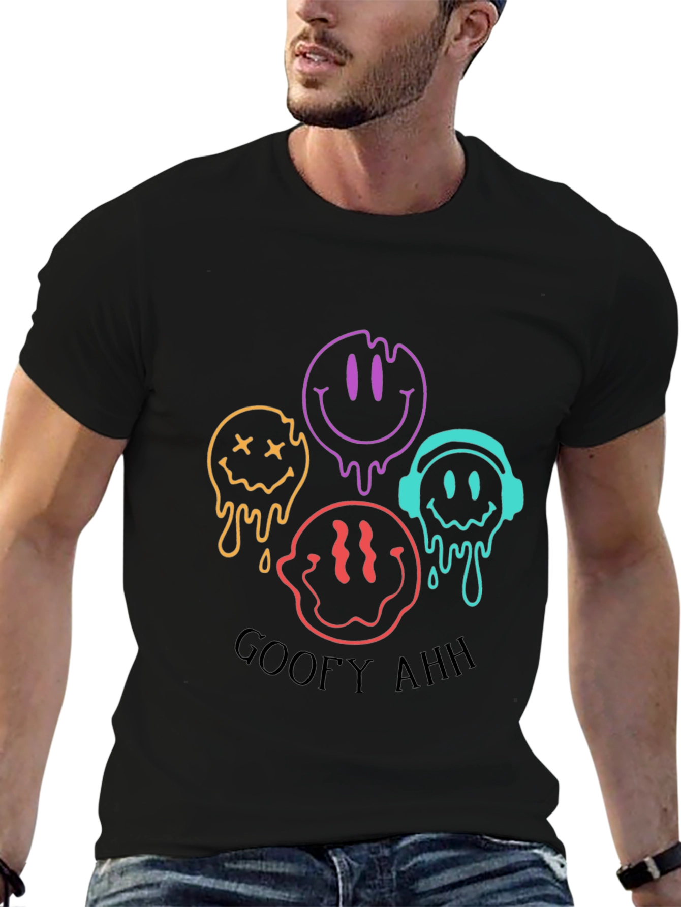 Goofy Ahh Smiley Face Graphic Tee