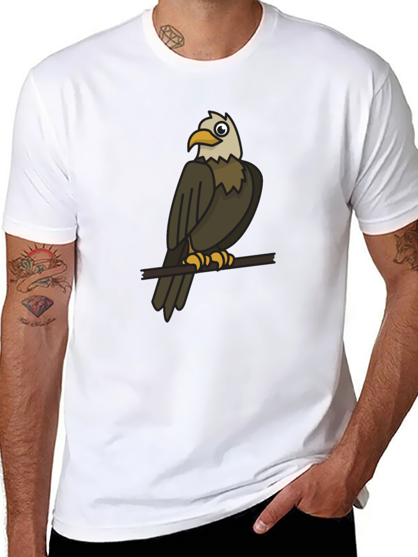 Eagle Graphic Print Black T-Shirt